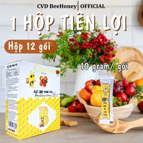 Mật Ong Chanh Đào Nguyên Chất CVDBEEHONEY 500g - Tăng Đề Kháng, Hỗ Trợ Sức Khỏe, Làm Đẹp Da Từ Thiên Nhiên