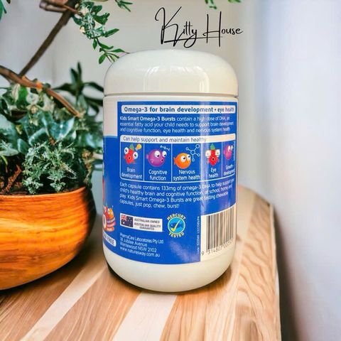 Viên uống DHA Omega-3 cho trẻ em Nature’s Way Kids Smart - Viên nhai hình con cá vị trái cây 50 viên, 60 viên, 180 viên