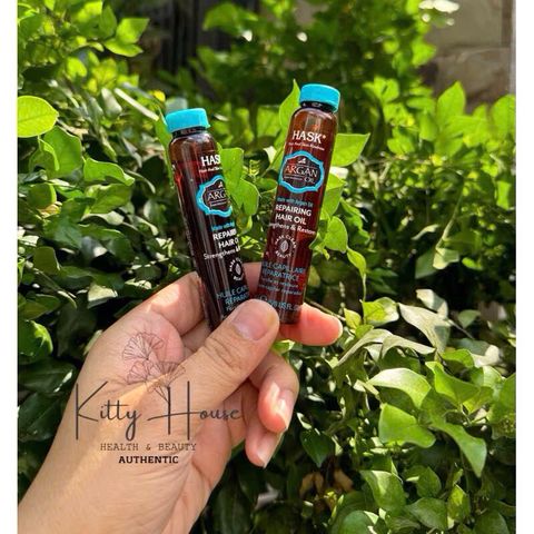 Dầu Dưỡng Tóc Hask Argan Oil & Keratin 18ml - Giải Pháp Cho Tóc Hư Tổn, Mềm Mượt & Khôi Phục Độ Bóng