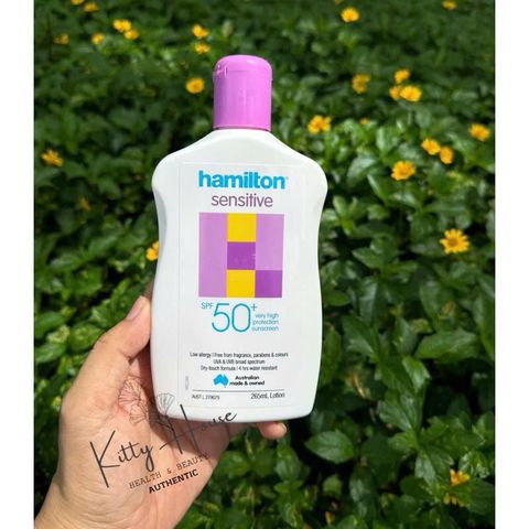 Kem Chống Nắng Hamilton Sensitive SPF 50+ Lotion 265ml - Chống Nắng Cho Da Nhạy Cảm, Không Hương Liệu, Chống Nước 4 Giờ