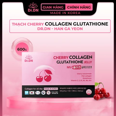 Thạch Cherry Collagen Glutathione Dr.DN - Cải Thiện Độ Đàn Hồi, Làm Sáng Da, Hỗ Trợ Giảm Nếp Nhăn, Hương Vị Ngon, Tiện Lợi Sử Dụng