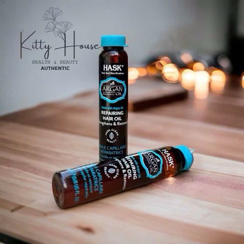 Dầu Dưỡng Tóc Hask Argan Oil Phục Hồi Độ Bóng 18ml và 59ml - Không Chứa Sulfat, Paraben, Phthalates, Gluten, Dưỡng Mượt Tóc Hư Tổn