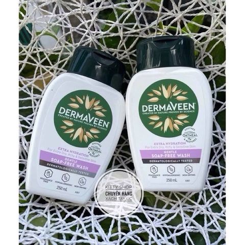 Sữa Tắm và Rửa Mặt Dịu Nhẹ Dermaveen Extra Gentle 250ml - Chuyên Dụng Cho Da Khô, Nhạy Cảm, Không Chất Tạo Mùi, Paraben