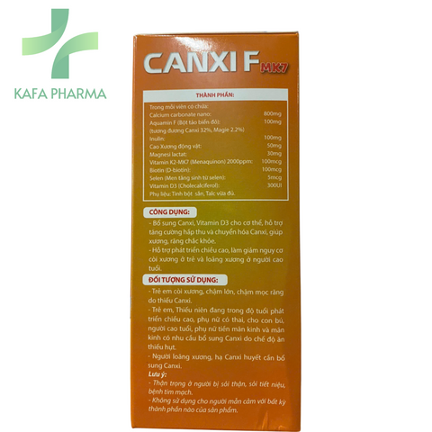 Viên Uống Canxi F MK7 - Hỗ Trợ Phát Triển Chiều Cao & Ngăn Ngừa Loãng Xương, Hộp 30 Viên Dành Cho Trẻ & Người Lớn
