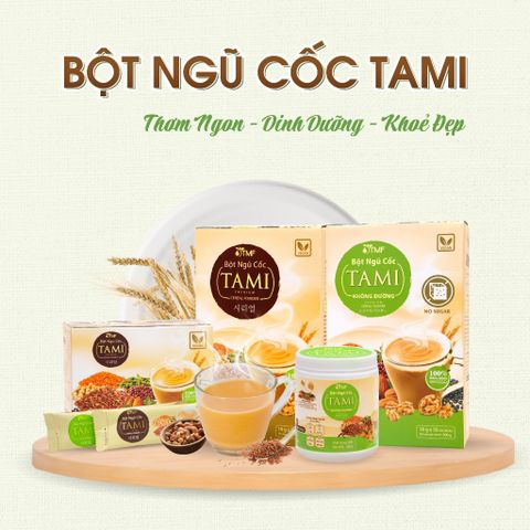 Bột Ngũ Cốc Nảy Mầm Tami TÂM MINH FOODS - Set 2 Gói 18g Tự Nhiên, Hỗ Trợ Dinh Dưỡng Cho Mọi Lứa Tuổi, Pha Nhanh Với Nước Nóng