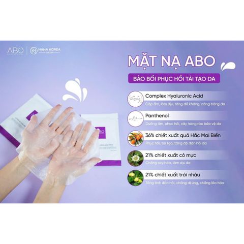 Combo 10 Mặt Nạ ABO Active B5 Hyaluron 25ml - Cấp Ẩm, Phục Hồi Và Làm Dịu Da, Chất Liệu Thiên Nhiên An Toàn Cho Da