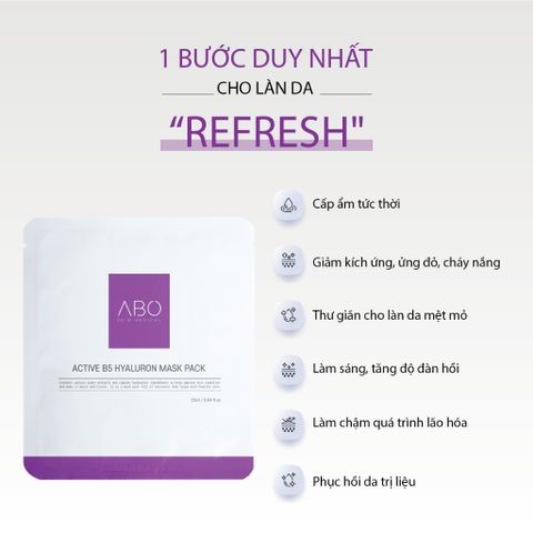 Combo 10 Mặt Nạ ABO Active B5 Hyaluron 25ml - Cấp Ẩm, Phục Hồi Và Làm Dịu Da, Chất Liệu Thiên Nhiên An Toàn Cho Da
