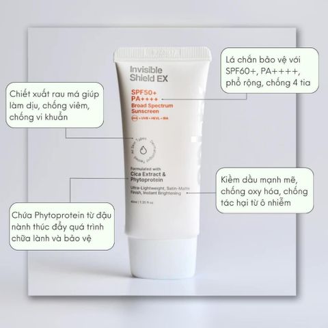 Kem Chống Nắng EPI-RX Invisible Shield Ex SPF50+ / PA++++ - Phổ Rộng, Siêu Mỏng Nhẹ, Nâng Tone, Kiềm Dầu Cho Mọi Loại Da