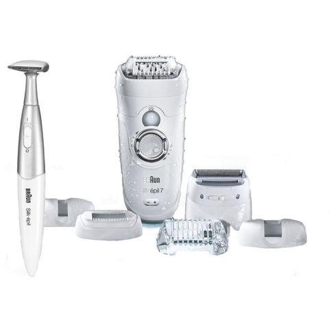 Máy nhổ lông Braun 7561 Silk-épil 7 Xpressive Pro - Tẩy lông ướt & khô, dùng cho chân, mặt và cơ thể, hiệu quả, không đau