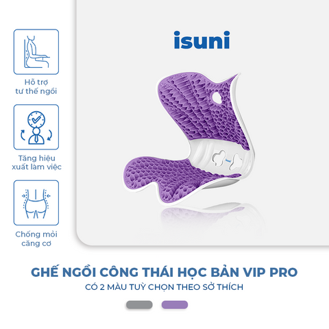 Ghế Công Thái Học Điều Chỉnh Tư Thế Ngồi Isuni VIP PRO - Ghế Chống Gù Lưng Cho Bà Bầu và Dân Văn Phòng, Thiết Kế Hiện Đại, Chất Liệu Cao Cấp