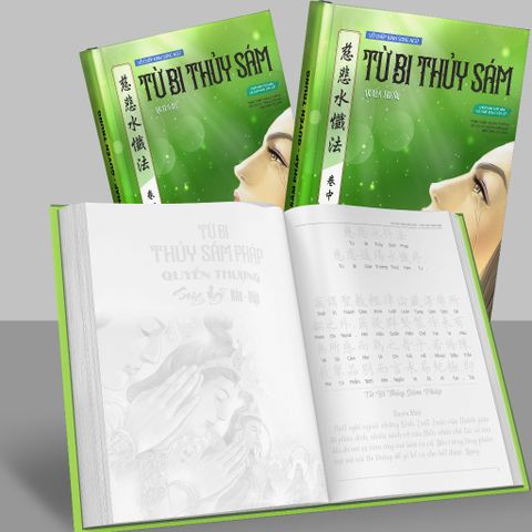 Vở Chép Kinh Song Ngữ Từ Bi Thủy Sám Pháp A5 - Bộ 3 Quyển Chép Chữ Hán và Việt, In Mờ, Hơn 250 Trang Học Tiếng Trung