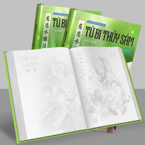 Vở Chép Kinh Song Ngữ Từ Bi Thủy Sám Pháp A5 - Bộ 3 Quyển Chép Chữ Hán và Việt, In Mờ, Hơn 250 Trang Học Tiếng Trung