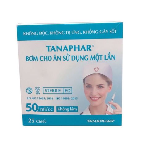 Hộp 25 Bơm Cho Ăn TANAPHAR 50ml - Bơm Y Tế Tiệt Trùng Sử Dụng Một Lần, An Toàn Và Không Gây Dị Ứng