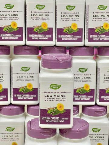 Viên uống Hỗ Trợ Giãn Tĩnh Mạch Nature’s Way Leg Veins 60 Viên - Giảm cảm giác nặng nề cho đôi chân, hỗ trợ sức khỏe tĩnh mạch