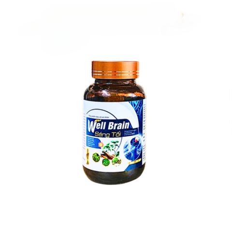 Viên uống bổ não WELL BRAIN Ginkgo Biloba 120mg - Hỗ trợ trí nhớ và tuần hoàn máu - Hộp 2 lọ x 60 viên