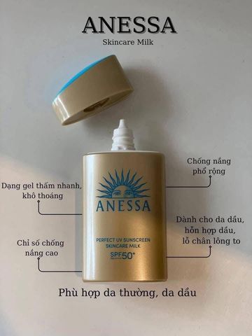 Kem Chống Nắng Anessa Perfect UV Sunscreen 60ml - Bảo Vệ Da SPF 50+, Chống Thấm Nước, Dành Cho Mọi Loại Da - Anessa Chính Hãng