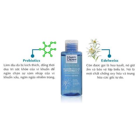 Nước Tẩy Trang MartiDerm Essentials 3 Trong 1 300ml - Làm Sạch Sâu, Cấp Ẩm, Phù Hợp Với Da Nhạy Cảm và Da Dầu