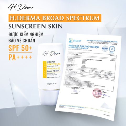 Kem Chống Nắng Vật Lí H.Derma - Bảo Vệ Da Nhạy Cảm, Ngăn Ngừa Lão Hóa, Làm Sáng Da, Phổ Rộng UVA/UVB 50ml