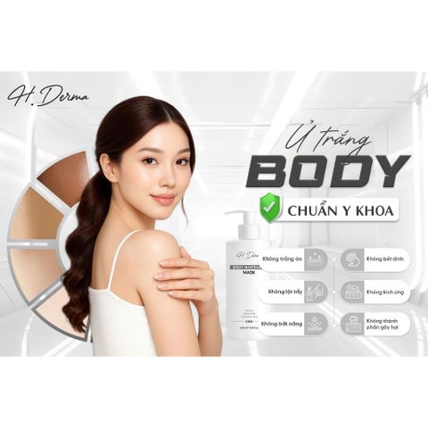 Kem Dưỡng Trắng Toàn Thân H.Derma - Khắc Phục Tông Da, Làm Mịn, Dưỡng Ẩm với Niacinamide và Chiết Xuất Hoa Thiên Nhiên