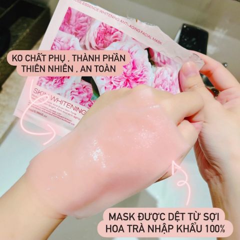 Mặt Nạ Trắng Da Hồng Weilaiya - Essence Whitening Chống Lão Hóa (Hộp 10 Miếng) - Dưỡng Sáng và Trẻ Hóa Da Sau 20 Ngày