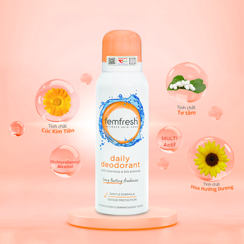 (có tem) Xịt khử mùi và thơm mát vùng kín cao cấp Femfresh Deodorant Spray
