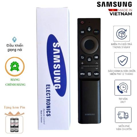 Điều Khiển Remote Tivi Samsung QLED Mới - Hỗ Trợ Giọng Nói VOICE, Tặng Pin, Phụ Kiện Tivi Chính Hãng