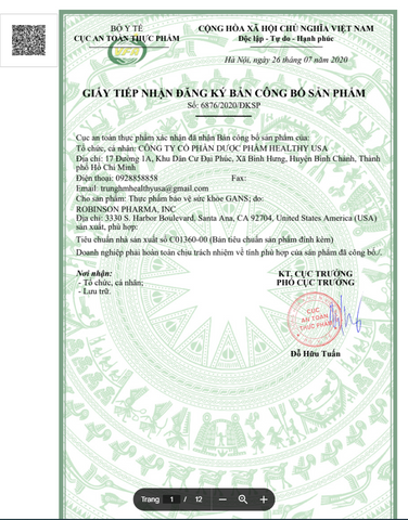 Viên uống bổ sung dinh dưỡng GANS - Hỗ trợ tăng cân, cải thiện sức khỏe, nhập khẩu Mỹ, 30 viên
