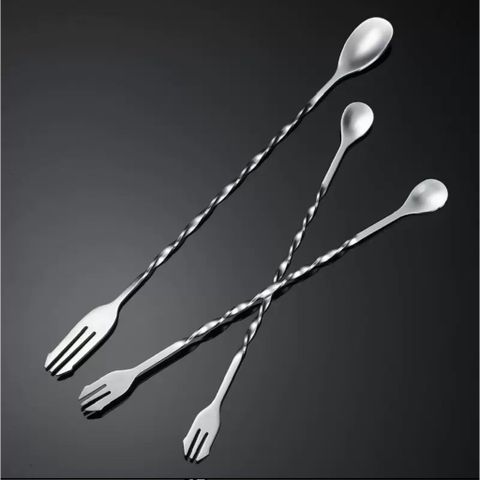 Muỗng Bar Xoắn 2 Đầu Inox Cao Cấp An Toàn Không Gỉ - Dụng Cụ Pha Chế Chuyên Nghiệp Cho Nhà Bếp (TV389)