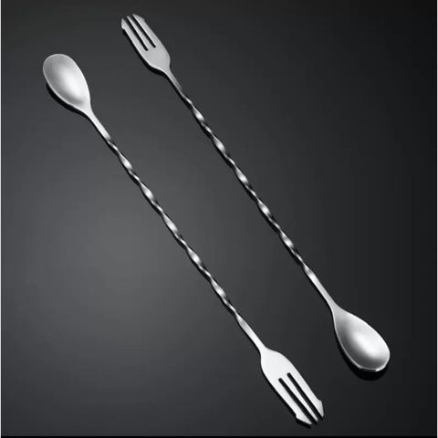 Muỗng Bar Xoắn 2 Đầu Inox Cao Cấp An Toàn Không Gỉ - Dụng Cụ Pha Chế Chuyên Nghiệp Cho Nhà Bếp (TV389)