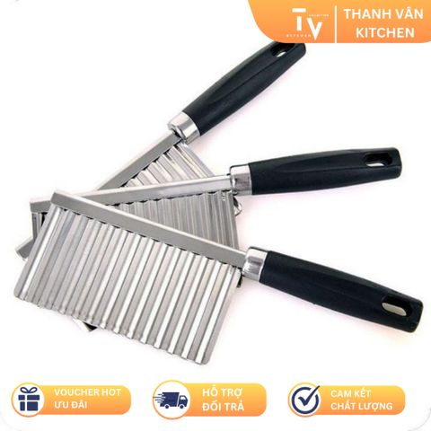 Dao Thái Lưỡi Gọn Sóng Inox Cán Nhựa Chống Trơn Cắt Rau Củ Tạo Kiểu - Đồ Gia Dụng Nhà Bếp Thông Minh (TV62)