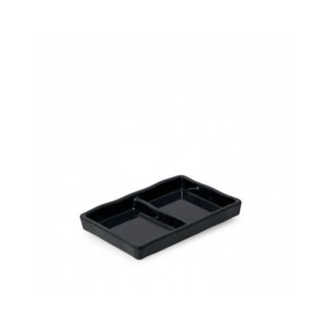 Chén Chấm 2 Ngăn Melamine Đen Nâu - Dụng Cụ Nhà Bếp Chất Lượng Cao - Thích Hợp Cho Mọi Gia Đình (TV812)