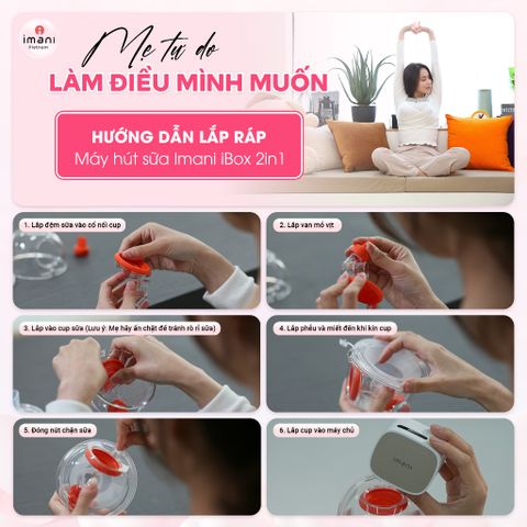 Máy Hút Sữa Rảnh Tay IMANI Ibox 2in1 Hàn Quốc - Thiết Kế Thông Minh, Công Nghệ Hút Kiệt, Không Đau, Bảo Hành 1 Năm