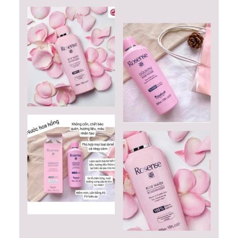 Nước Hoa Hồng Rosense 300ml - Chiết Xuất Tự Nhiên Se Khít Lỗ Chân Lông, Dưỡng Ẩm Da, An Toàn Cho Da Nhạy Cảm - Sản Phẩm Đức