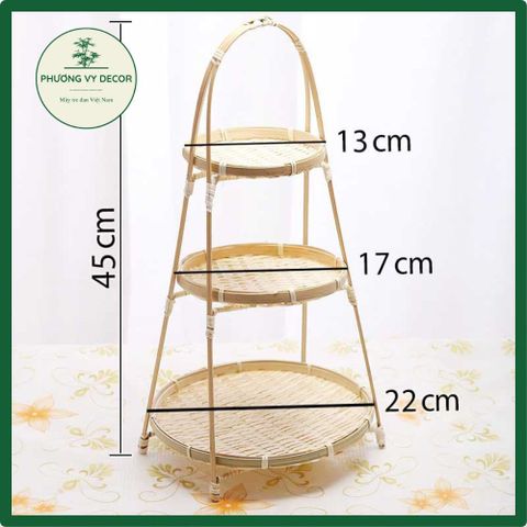 Mẹt Tre Tầng 3 Đựng Bánh Kẹo - Trang Trí Nhà Cửa Sự Kiện, Đồ Chơi Mầm Non - Phương Vy Decor