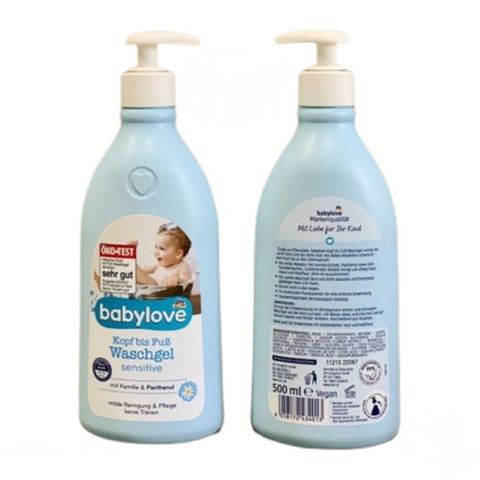 Sữa Tắm Gội 2in1 Babylove Waschgel Sensitive Kamille 500ml - Dành cho Bé Da Nhạy Cảm, Dịu Nhẹ, Không Cay Mắt