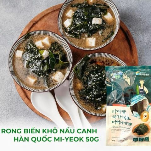 Rong Biển Nấu Canh Mi Yeok 50g - 100% Tảo Biển Nguyên Chất Hàn Quốc, Dinh Dưỡng Thanh Mát, Dễ Chế Biến Cho Sức Khỏe