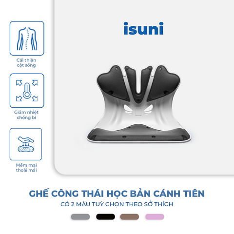 Ghế Chỉnh Tư Thế Ngồi Chính Hãng ISUNI - Thiết Kế Đẹp, Hỗ Trợ Cột Sống, Chống Gù, Ngồi Lâu Không Mỏi cho Văn Phòng và Học Tập
