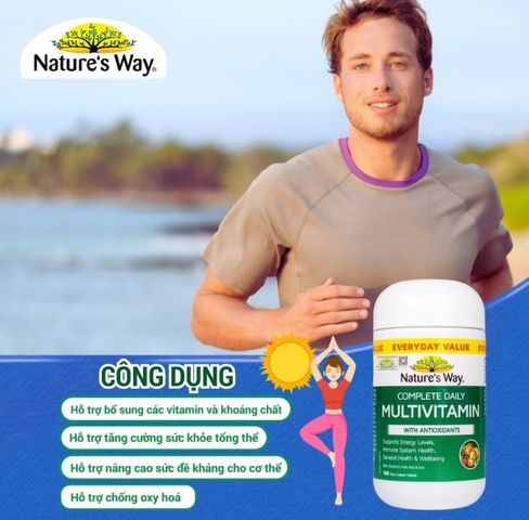 Viên Uống Multivitamin Hàng Ngày Nature’s Way - Bổ Sung Vitamin và Khoáng Chất Toàn Diện, Hỗ Trợ Năng Lượng và Miễn Dịch