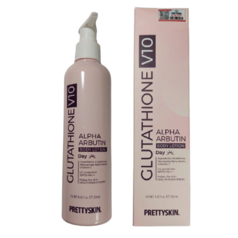 Kem Dưỡng Thể Ban Ngày Pretty Skin Glutathione V10 Alpha Arbutin - Sữa Dưỡng Trắng Da Hàn Quốc 250ml, Cấp Ẩm và Nâng Tone Da