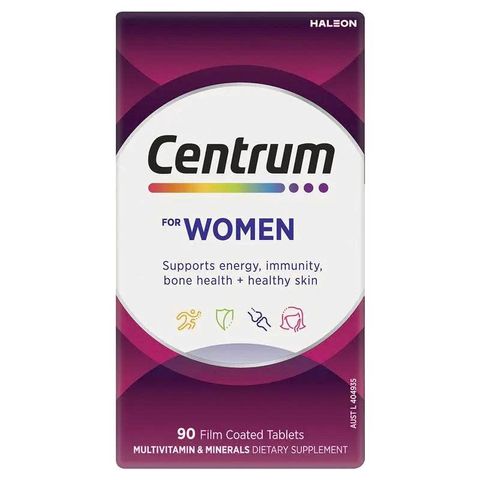 Vitamin Tổng Hợp Centrum cho Phụ Nữ 90 Viên - Hỗ Trợ Sức Khỏe, Làm Đẹp Tóc, Da, Móng - Vitamin Úc Chính Hãng