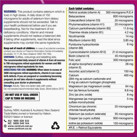 Vitamin Tổng Hợp Centrum cho Phụ Nữ 90 Viên - Hỗ Trợ Sức Khỏe, Làm Đẹp Tóc, Da, Móng - Vitamin Úc Chính Hãng