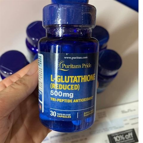 Viên Uống Trắng Da Glutathione Puritan's Pride 500Mg - Tăng Cường Hệ Miễn Dịch 30 Viên - Sáng Da, Khỏe Mạnh Tự Nhiên