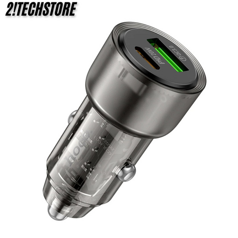 Tẩu sạc ô tô Hoco Z52 sạc nhanh 38W hỗ trợ cùng lúc 2 thiết bị qua cổng Type-C và USB-A