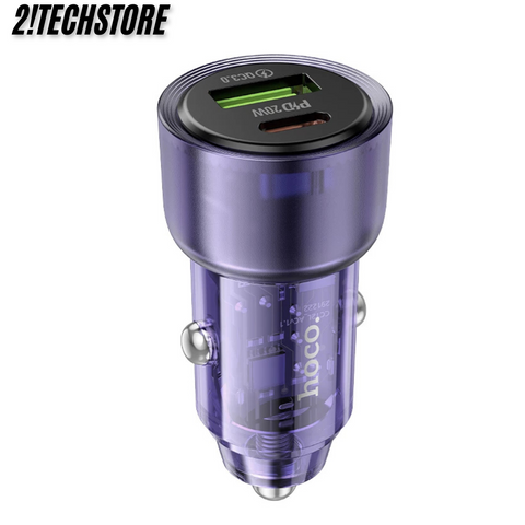Tẩu sạc ô tô Hoco Z52 sạc nhanh 38W hỗ trợ cùng lúc 2 thiết bị qua cổng Type-C và USB-A