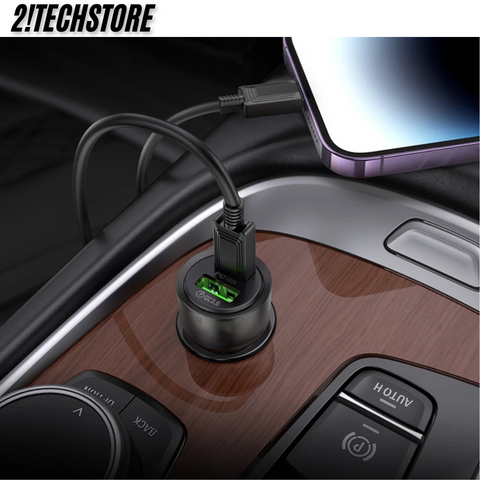 Tẩu sạc ô tô Hoco Z52 sạc nhanh 38W hỗ trợ cùng lúc 2 thiết bị qua cổng Type-C và USB-A