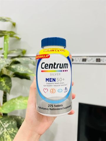 Vitamin Tổng Hợp Centrum Silver Men 50+ - Thực Phẩm Chức Năng Hỗ Trợ Sức Khỏe Nam Giới Trung Niên, Cung Cấp Vitamin D, B12, Canxi, Kẽm