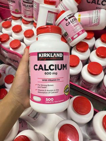 Viên uống Bổ sung Canxi 600mg + Vitamin D3 400 I.U Kirkland Signature 500 viên - Giúp xương và răng chắc khỏe, Hàng Mỹ chính hãng