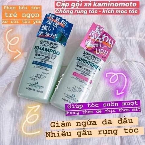 Dầu Gội & Xả KAMINOMOTO Nhật Bản 300ml - Giải Pháp Kích Thích Mọc Tóc Hiệu Quả, Chăm Sóc Sức Khỏe Tóc Tương Tác Thiên Nhiên