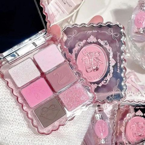 Bảng Phấn Mắt Gogo Tales 6 Ô Vỏ Hồng Ballet Coquette Sweet Pink 7.8g - Phấn Mắt Nữ Tính, Trang Điểm Nhẹ Nhàng Hàn Quốc