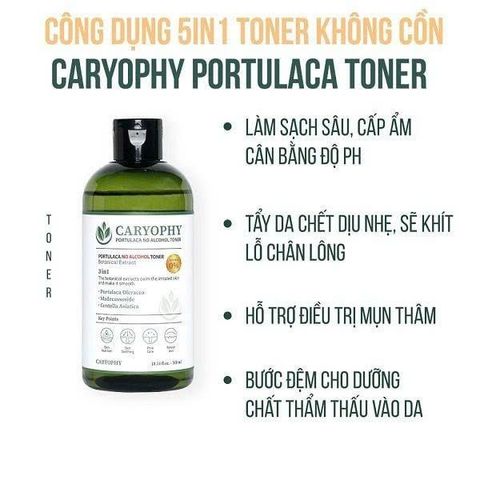 Nước Hoa Hồng Caryophy Portulaca Toner 300ML - Ngừa Mụn, Kiềm Dầu, Giảm Thâm, Dưỡng Ẩm Cho Da Nhạy Cảm, Sản Phẩm Từ Thiên Nhiên